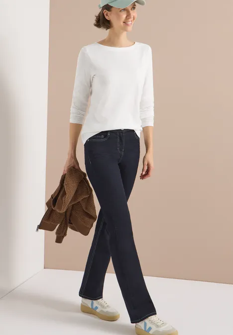 Basic shirt met lange mouwen vanilla white