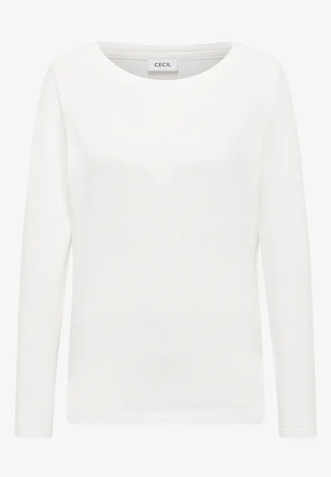 Basic shirt met lange mouwen vanilla white