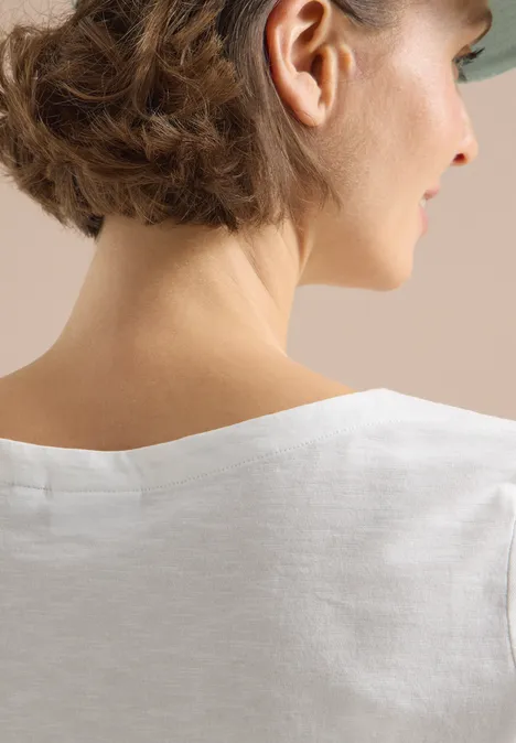 Basic shirt met lange mouwen vanilla white