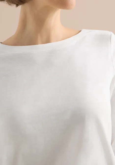 Basic shirt met lange mouwen vanilla white