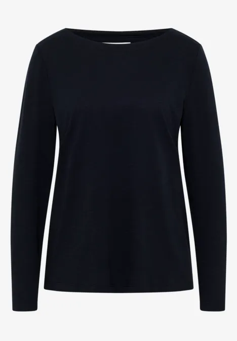 Basic Langarmshirt urban dark blue