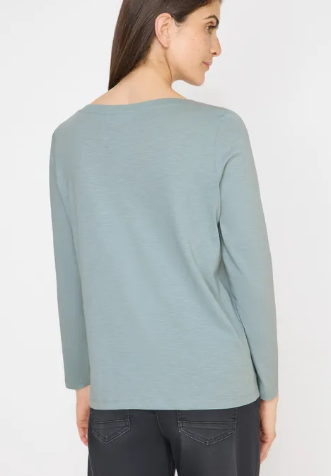 Basic Langarmshirt light mint blue
