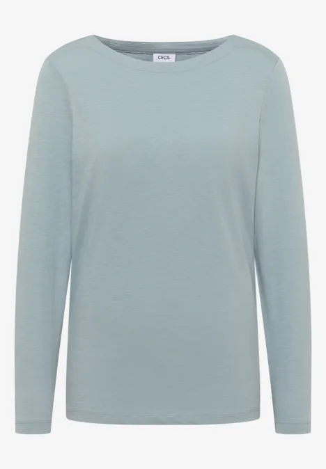 Basic Langarmshirt light mint blue