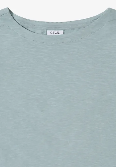 Basic Langarmshirt light mint blue