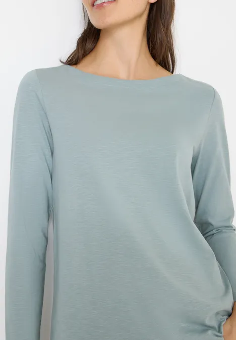 Basic Langarmshirt light mint blue