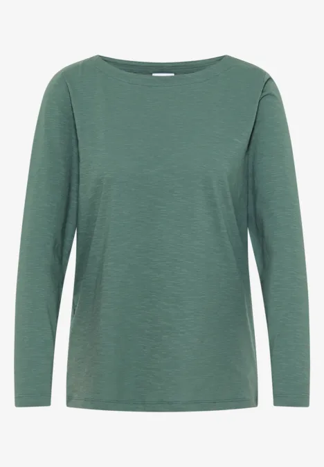 T-shirt basique à manches longues jewel green