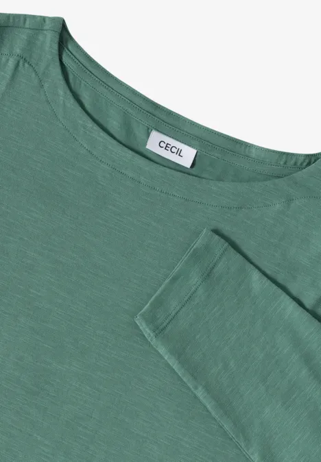T-shirt basique à manches longues jewel green