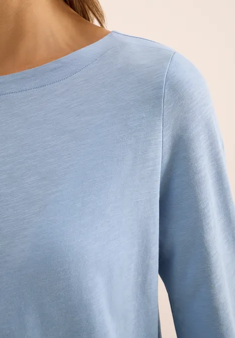T-shirt basique à manches longues mountain blue