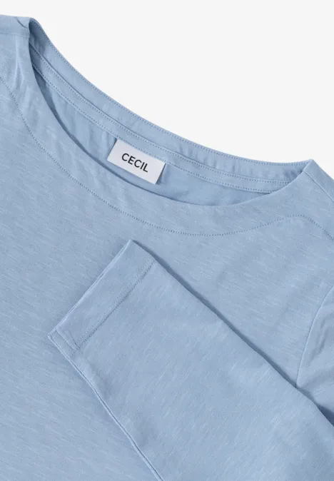 T-shirt basique à manches longues mountain blue