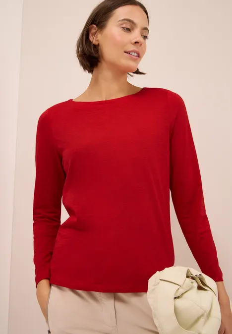 Koszulka z długim rękawem Basic fiery red