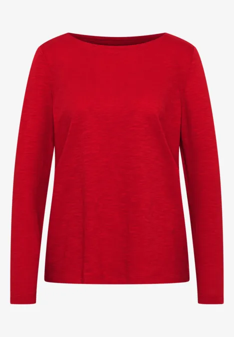 Basic Langarmshirt fiery red