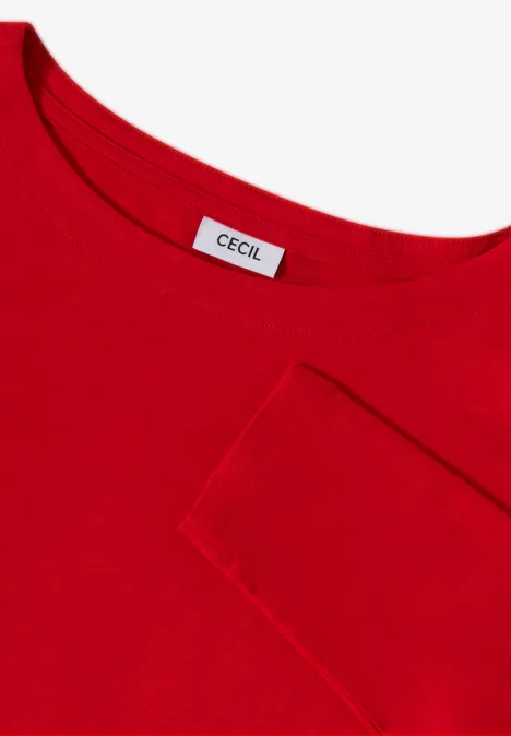 Basic Langarmshirt fiery red