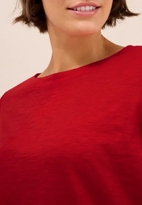 Basic Langarmshirt fiery red