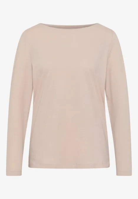T-shirt basique à manches longues oat milk beige