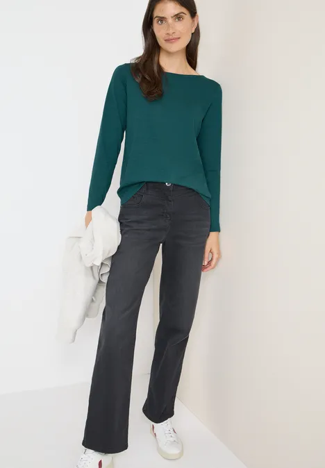 Basic Langarmshirt dark sea green