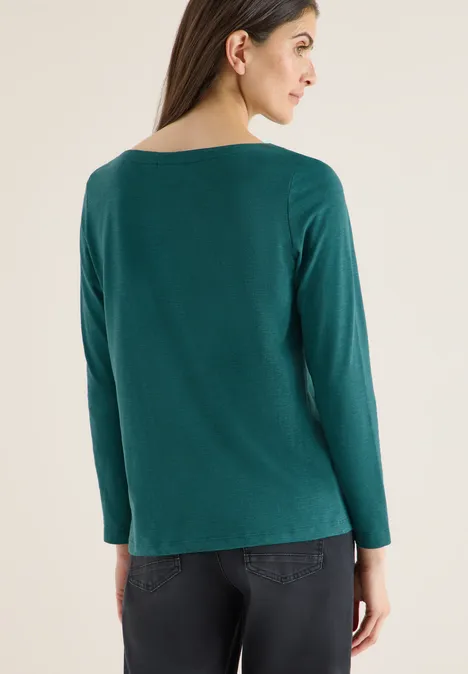 Basic Langarmshirt dark sea green