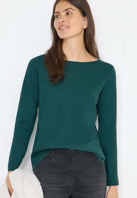 Basic Langarmshirt dark sea green