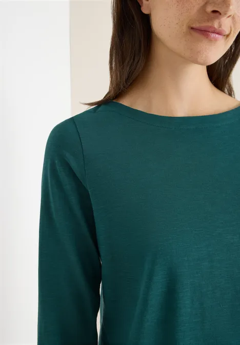 Basic Langarmshirt dark sea green