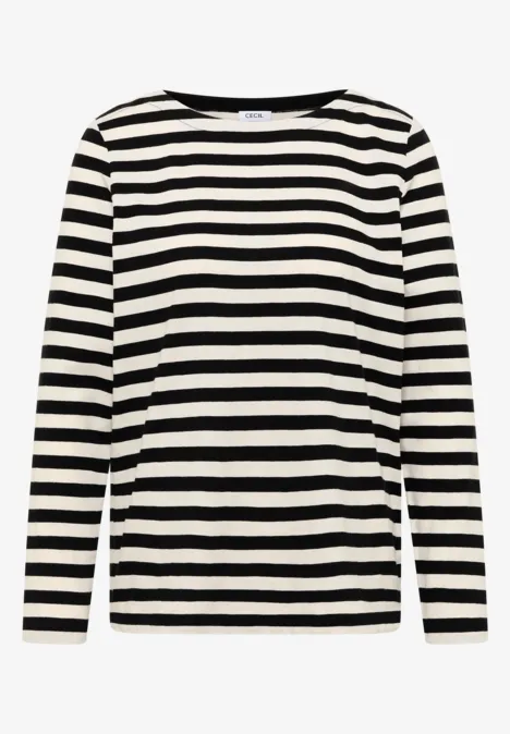 Gestreiftes Basic Shirt Black