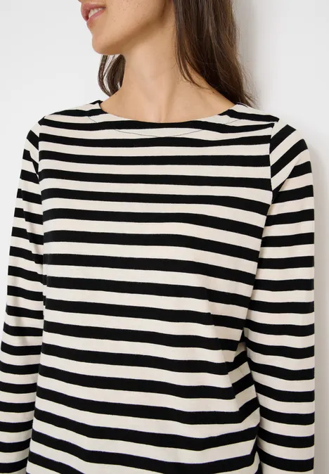 Gestreiftes Basic Shirt Black