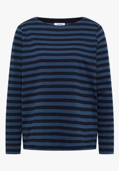 Gestreiftes Basic Shirt urban dark blue