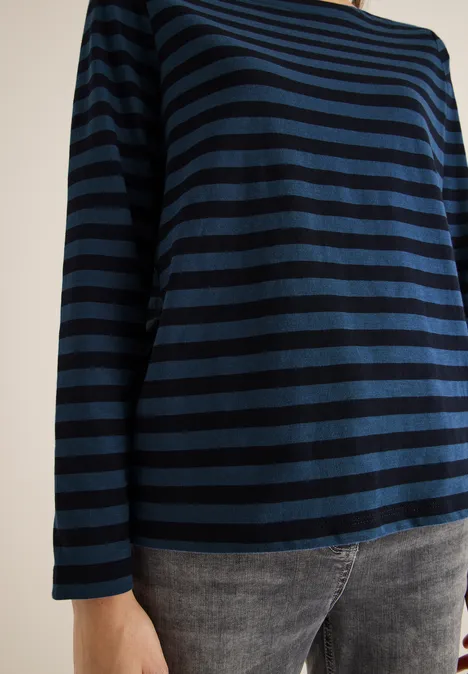 Gestreiftes Basic Shirt urban dark blue