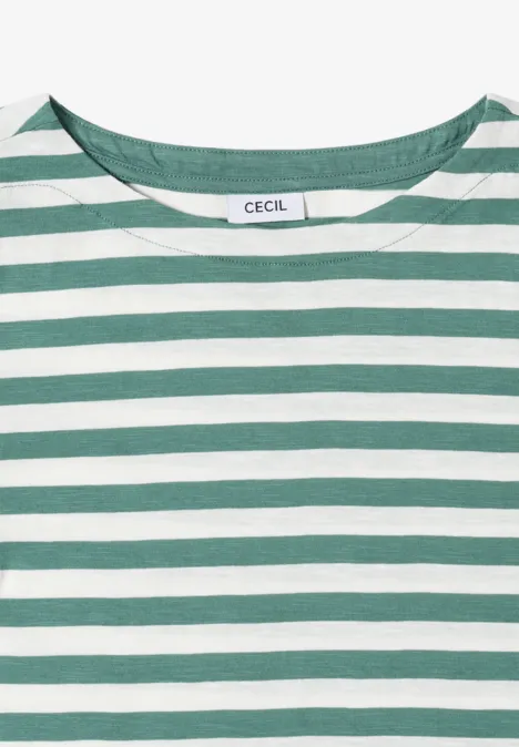 Gestreiftes Basic Shirt jewel green