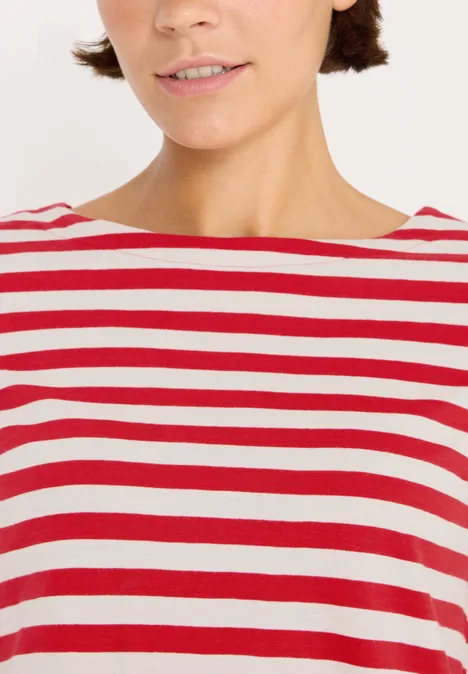 Gestreiftes Basic Shirt fiery red