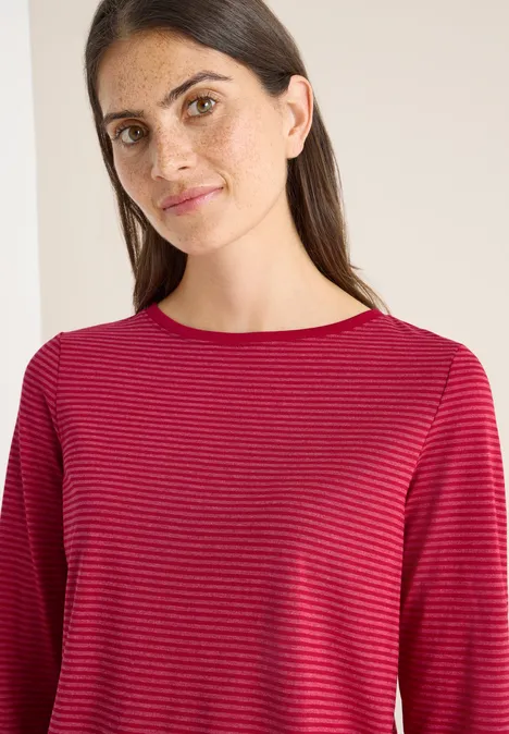 Shirt mit tonalen Streifen beaujolais red