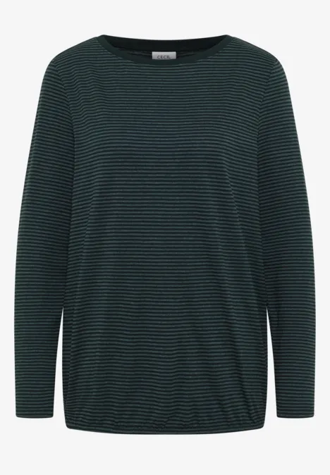Shirt mit tonalen Streifen ink green