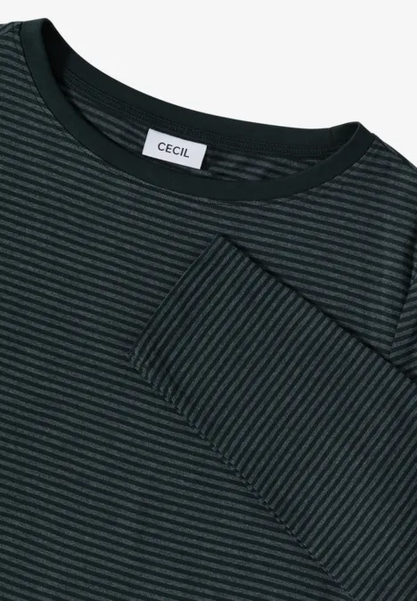 Shirt mit tonalen Streifen ink green