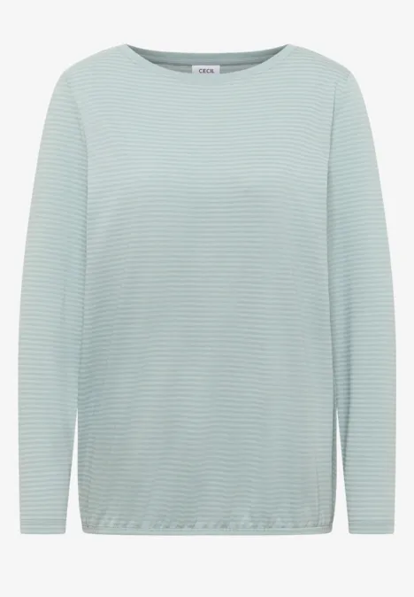 Shirt met ton-sur-ton strepen light mint blue