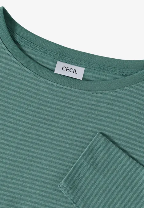 T-shirt à rayures tonales jewel green