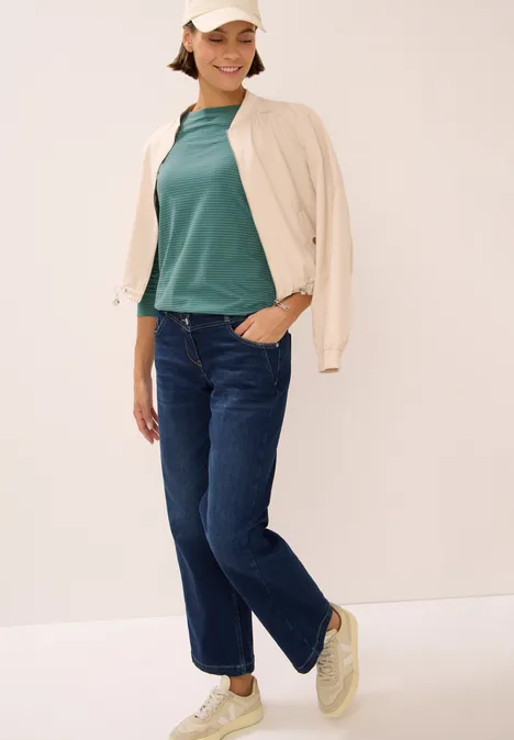 T-shirt à rayures tonales jewel green