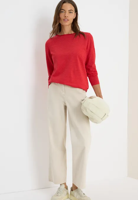 Shirt mit tonalen Streifen fiery red