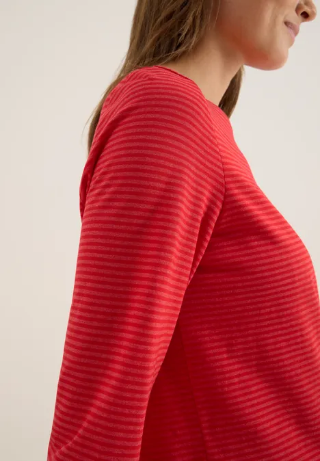 Shirt mit tonalen Streifen fiery red