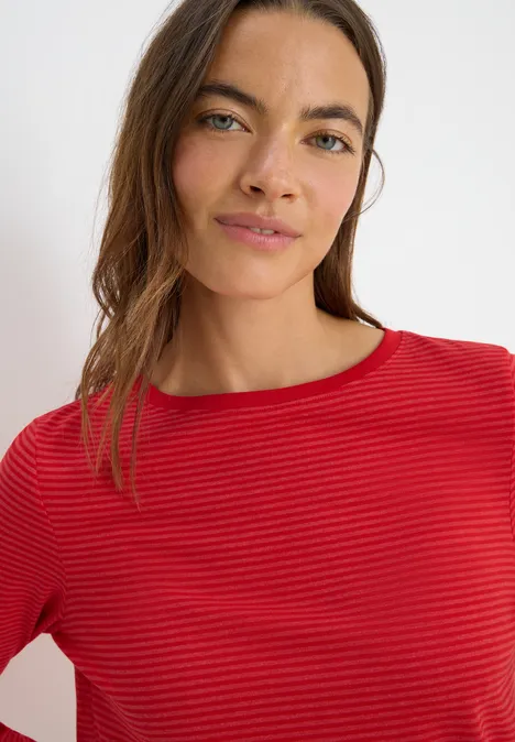 Shirt mit tonalen Streifen fiery red