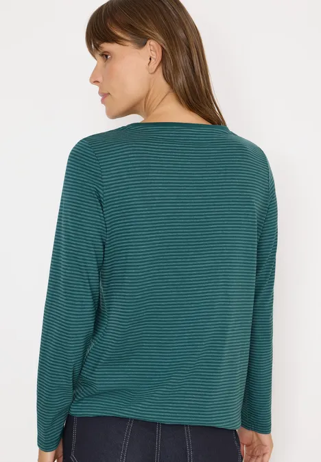 Shirt met ton-sur-ton strepen dark sea green