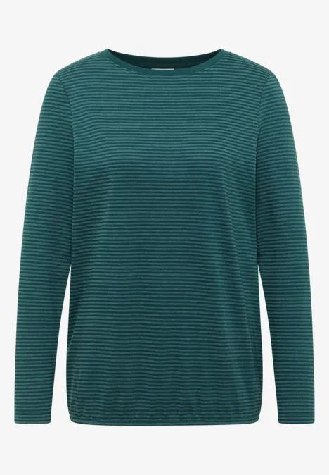 Shirt met ton-sur-ton strepen dark sea green