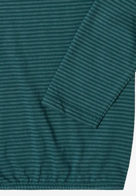 Shirt met ton-sur-ton strepen dark sea green