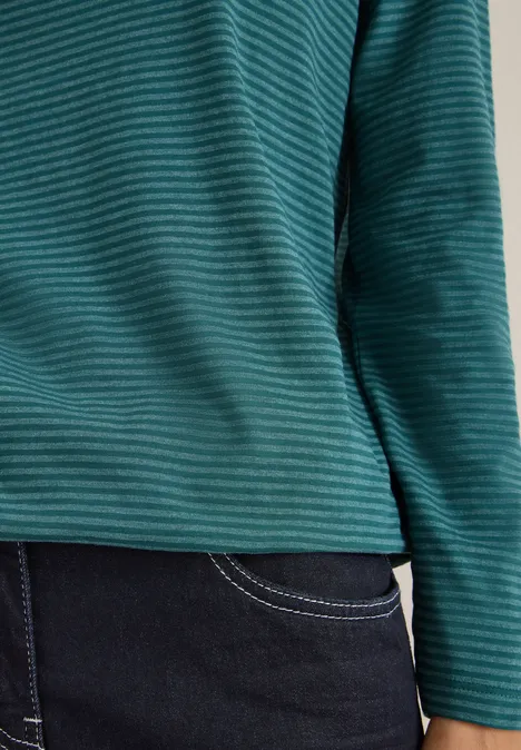 Shirt met ton-sur-ton strepen dark sea green