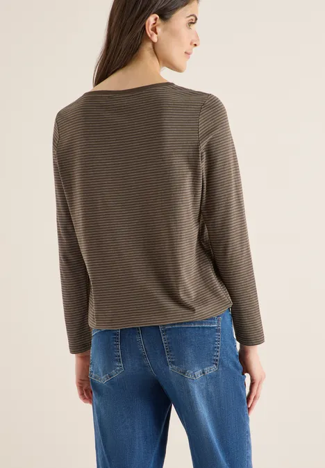 Shirt mit tonalen Streifen chocolate mousse
