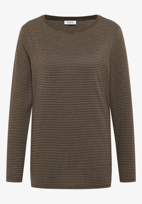 Shirt mit tonalen Streifen chocolate mousse