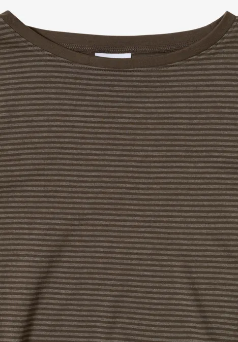 Shirt mit tonalen Streifen chocolate mousse