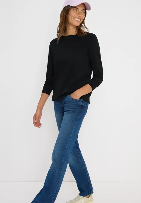 Shirt in Unifarbe Black