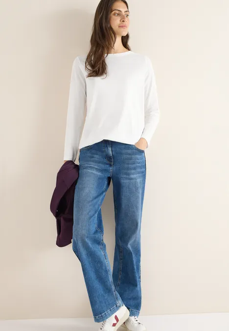 Shirt in effen kleur vanilla white