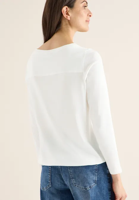 Shirt in effen kleur vanilla white