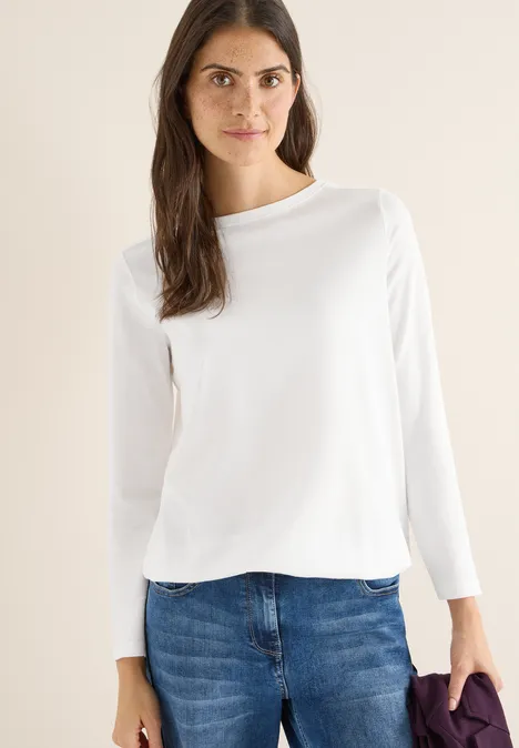 Shirt in effen kleur vanilla white