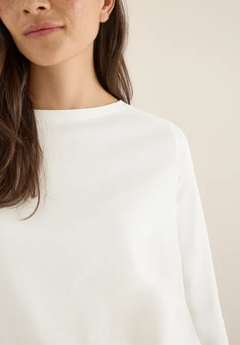 Shirt in effen kleur vanilla white