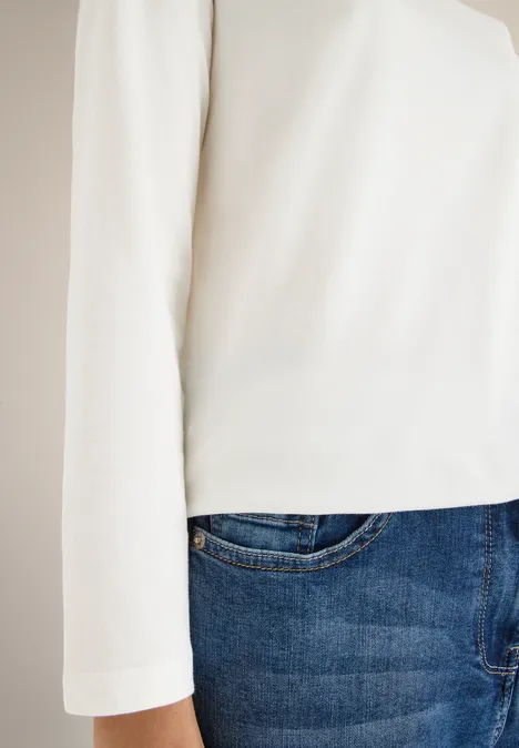 Shirt in effen kleur vanilla white